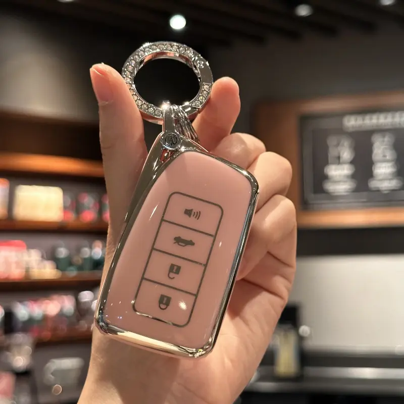car bracket Key Fob Cover with Keychain for Lexus RX NX ES GS LS RC - TPU Materialsquishy steering wheel cover