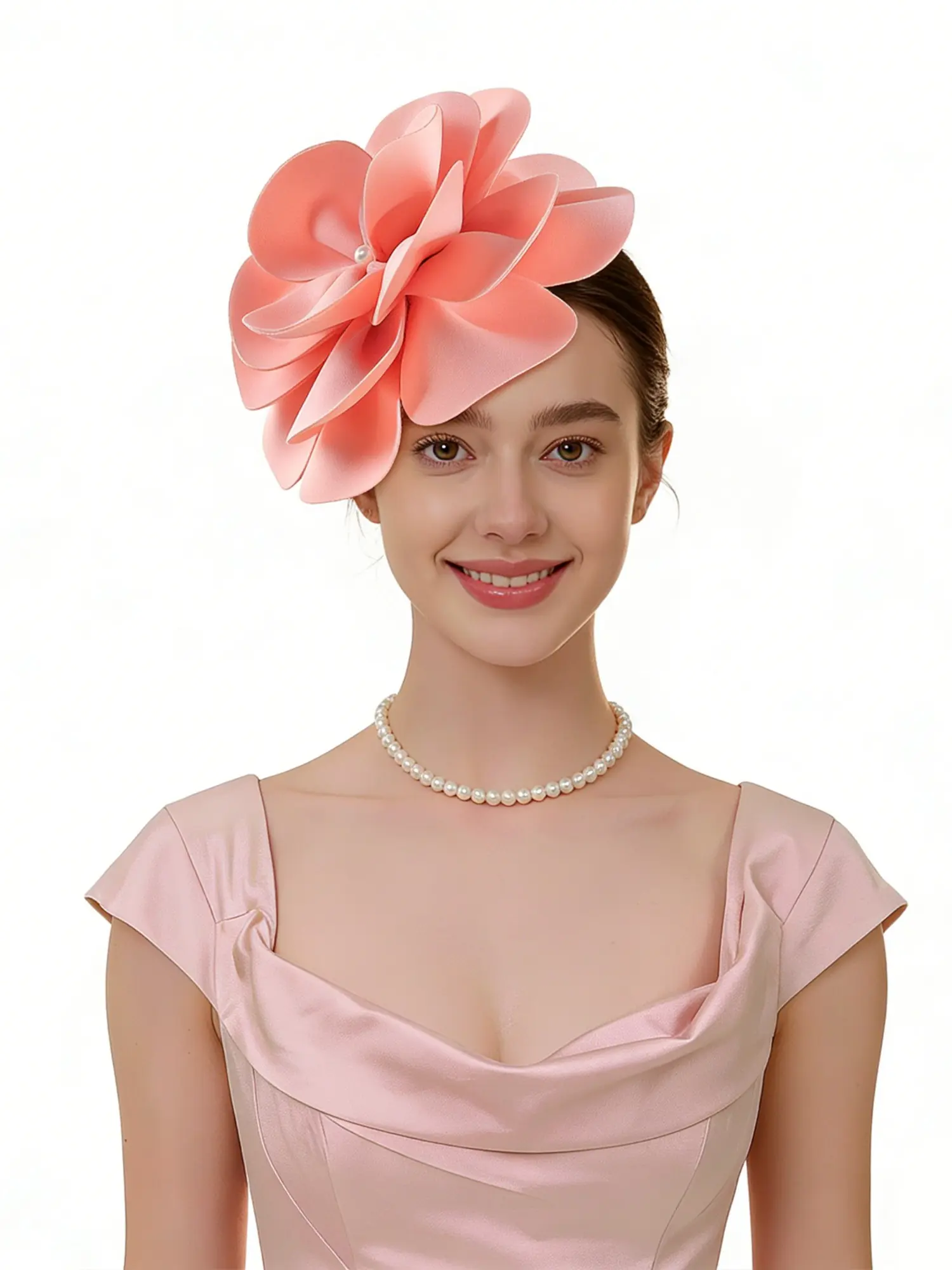 1PC Flower Fascinators Hats for Women Girls Vintage Derby hat Tea Party Hat Fancy Dress Headwear for Weddings Costume Headpiece Styling Accessory