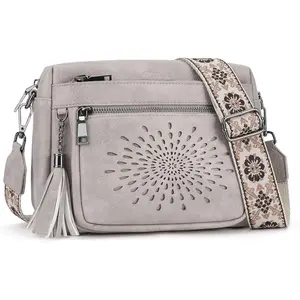 Crossbody Purse for WomenSmall Crossbody Bags Trendy Vegan Leather  bag with Adjustable Strap and Tassel