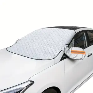 1Pc Thickened General Purpose Aluminum Auto Snow Cover, Antifreeze Snow Cover, Suitable for Front Windshield, Left and Right Windows and Rear View Mirrors - Enhanced Coverage Depth, Thickness and Range, Suitable for Daily Commuters, Winter Drivers, Antifr