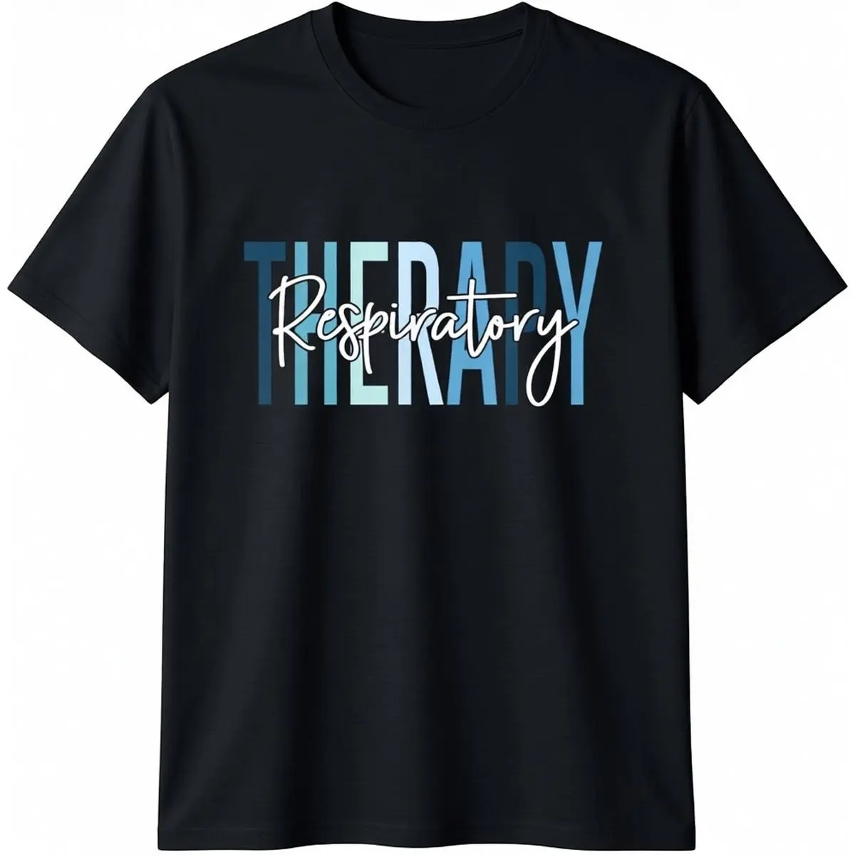 100% Cotton Unisex-Adults Respiratory Therapist RT Nurse T-Shirt Black Short Sleeve Cotton Blend Funny Design Henley Collar