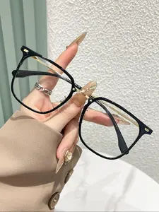 Vintage Eyeglasses, Stylish Square Frames, Anti-blue Light Eyeglasses for Women & Men, Fashion Eyeglasses for Work, Daily Clothing Decor, Perfect for Student Daily Use, Square Frame Eyewear