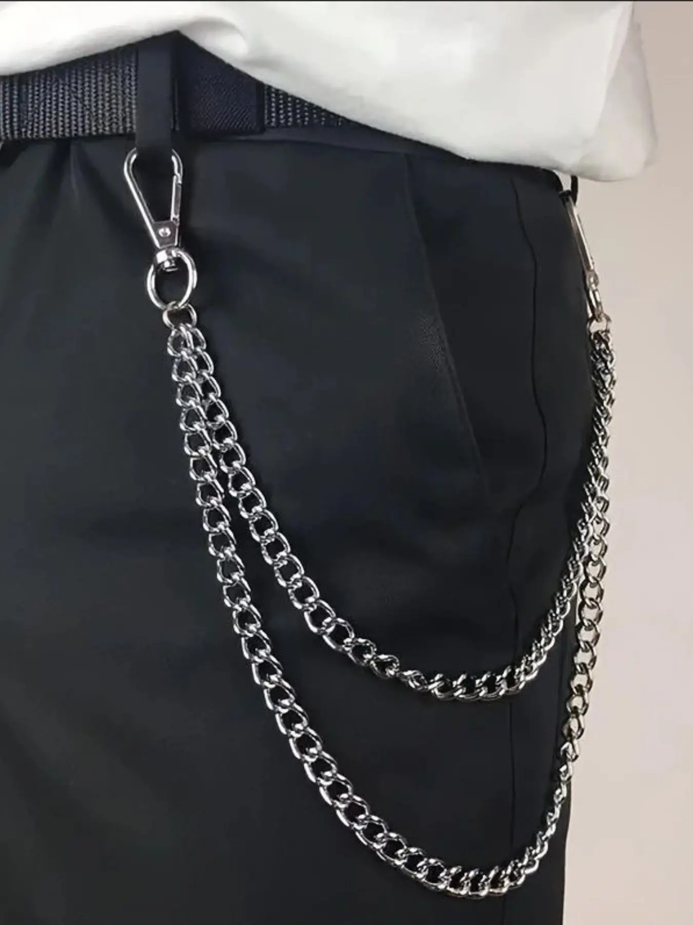 Men's Fashion Double Layer Pants Chain, Casual Pants Chain for Jeans Trousers, Fashion Pants Chain for Party, Daily Clothing Decor, Trendy All-match & Exquisite Pants Chain for Gift, Chains for Pants