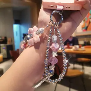 Fashionable Bowknot & Beaded Design Phone Chain, 1 Count Cute Exquisite Phone Lanyard, Phone Strap for Women & Girls, Mobile Phone Decorative Accessories, Phone Charms