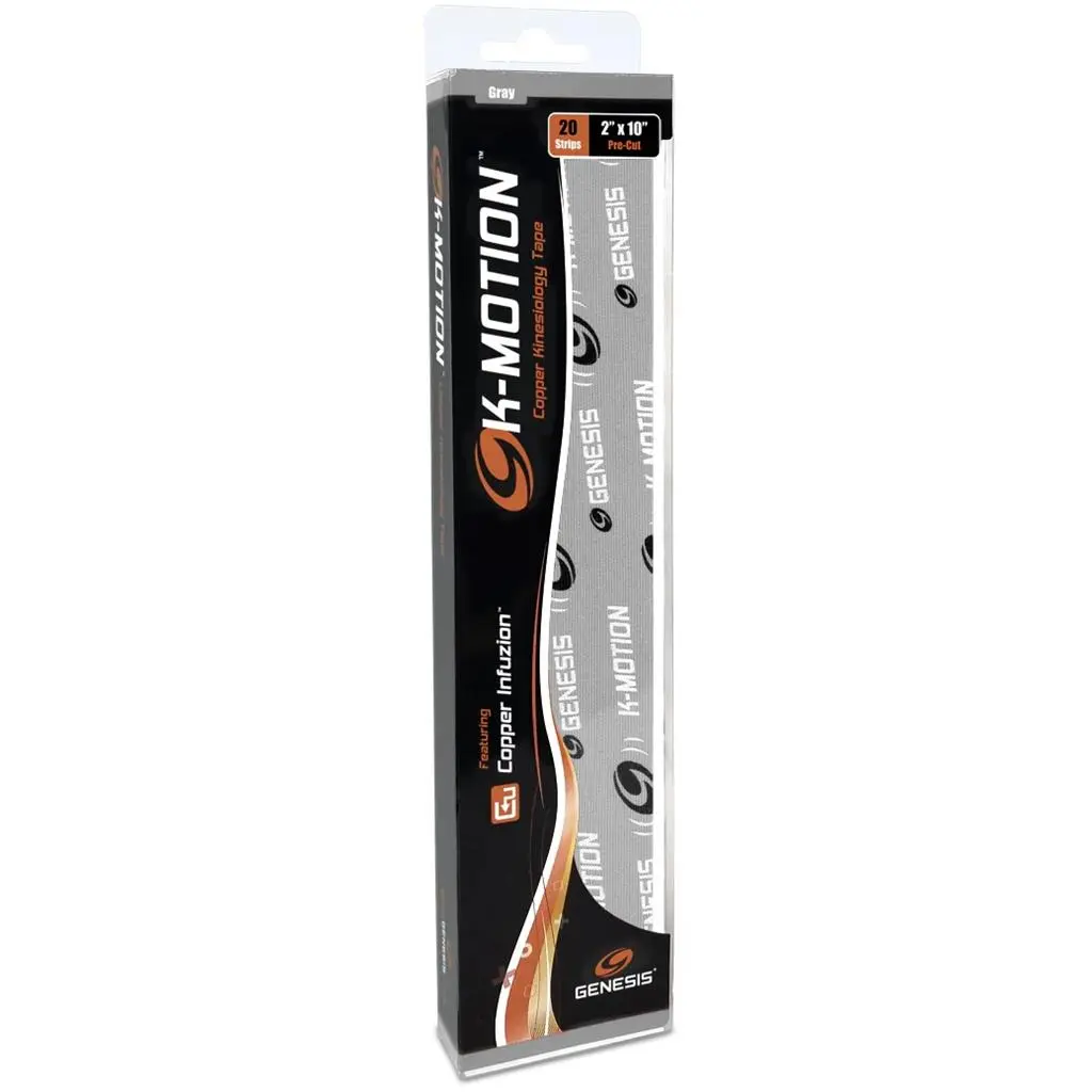 Genesis K-Motion Tape with Copper Infuzion- Grey Pre-Cut Pack