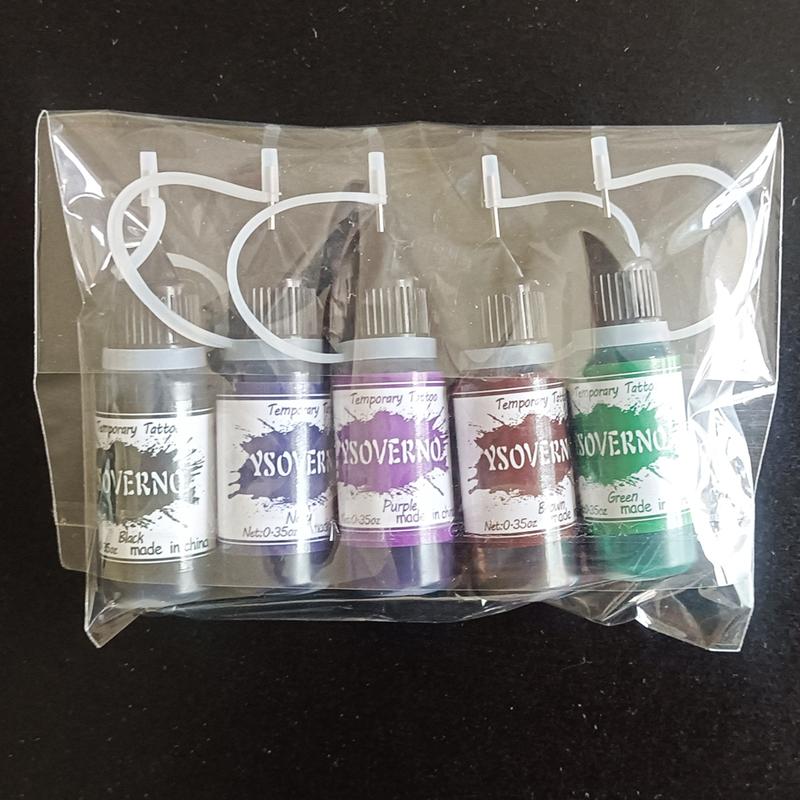 5-Color Henna Tattoo Kit, Artistic DIY Temporary Tattoo Stencils Light Beige-Friendly Gel, Long-lasting Waterproof Mixed Color Temporary Tattoo Paste