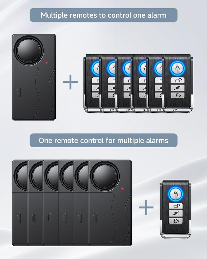 110dB Car Alarm System, Anti-Theft Vibration Alarm with 10 Levels Sensitivity Adjustable, Wireless Remote Anti Theft Device for Car