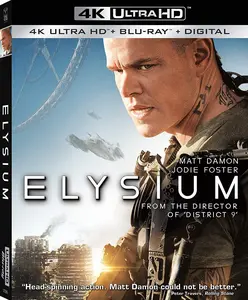 Elysium  [4K ULTRA HD BLU-RAY MOVIE] With Blu-Ray, 4K Mastering, , Dubbed, Subtitled, Widescreen, 2 Pack