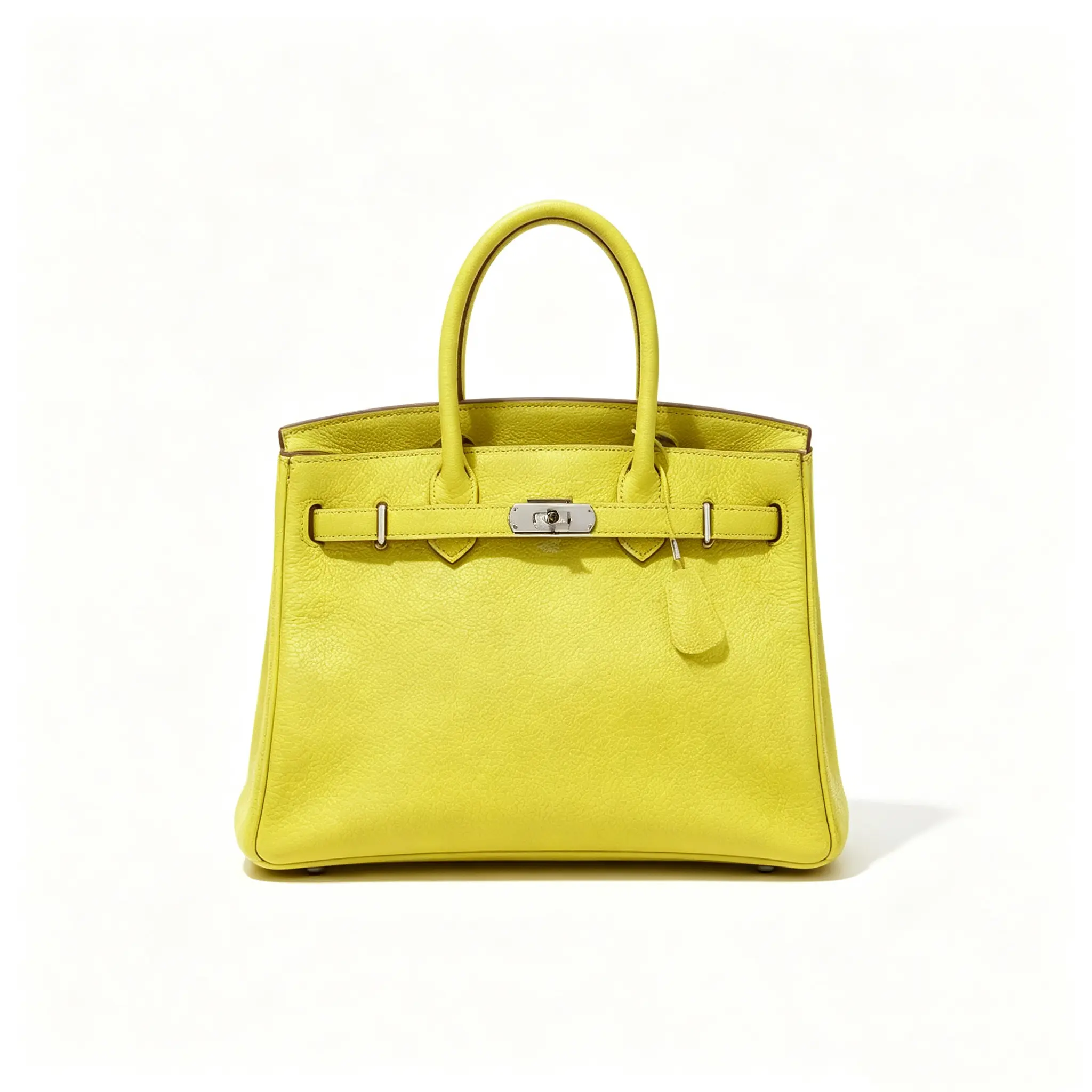 Pre-owned HERMÈS . Shoulder Bags Birkin 30 Jaune Poussin Yellow Togo Leather Palladium Silver Hardware Handbag