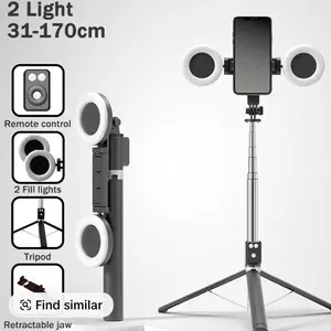 6-in-1 Selfie Tripod with LED Light & Remote
