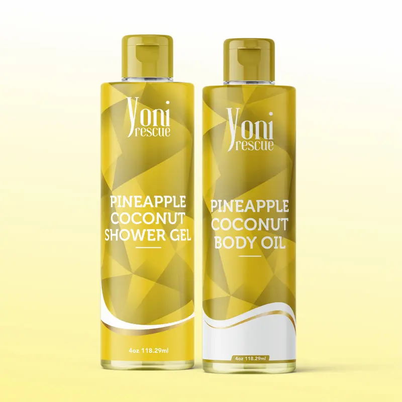 Pineapple Coconut Body & Bath Care Set- Shower Gel(4oz), Body Essential Oil(4oz) by Yoni Rescue Apricot Aroma