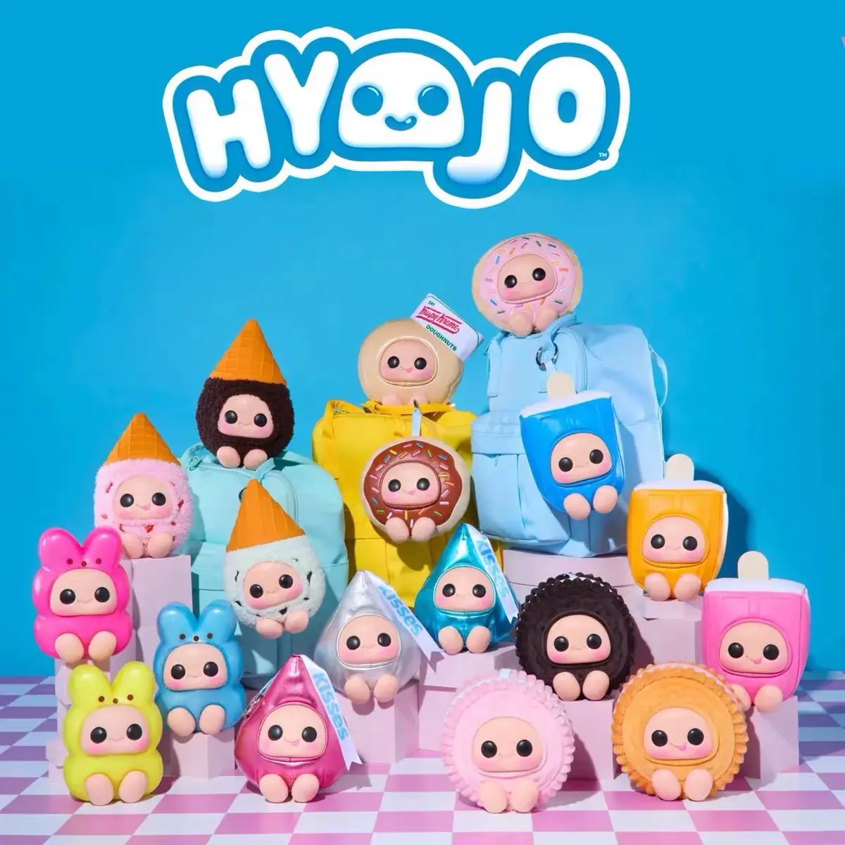 HYOJO Snack Brand Crossover Blind Box - Kawaii Food Stuffed Animal Mystery Toy Figure, Cute Collectible Plushie Desk Decor Gift for Kids & Adults