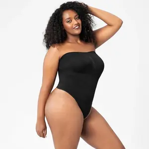 Strapless Bodysuit for Tummy Control Women's Shapewear Bodysuits Thong Soft Seamless Body Shaper Tan Top fajas Removable Straps