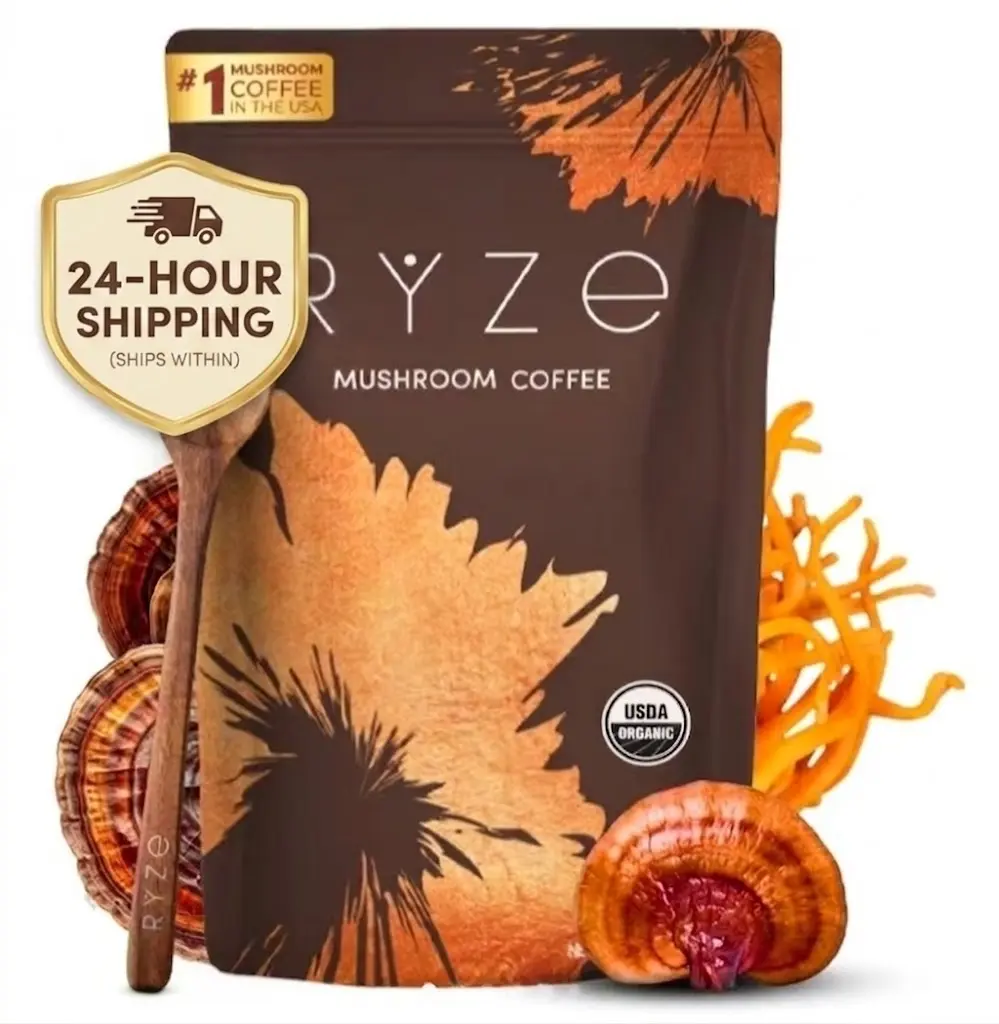 Morning Pick-Me-Up Instant Coffee | USA Grown with 10 Adaptogenic Mushrooms & MCT Oil, 6.35 OZ