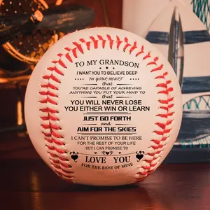 DUJO Commemorative Baseball for Grandson – Fall Gift for Outdoor Sports & School Spirit – Encouraging Message from Grandpa or Grandma