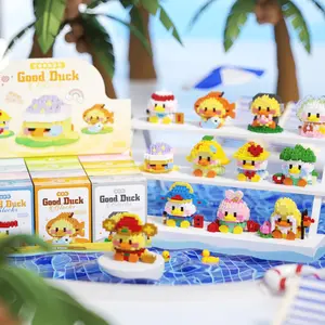 Lucky Duck Building Blocks Bricks Set Bricker Build Sets 12Set 2518pcs Cute Mini Ducks Series for Micro DIY Creative Building Room/Desk/Office Party Favors for Kids & Adults