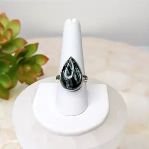 Seraphinite  Teardrop Ring Sz 10 #LV4845