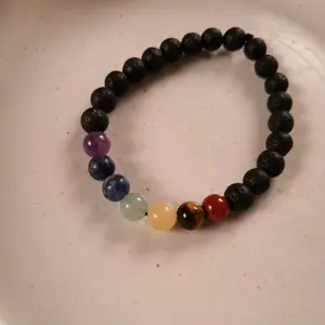 Chakra Unisex Lava Bead Wrist Piece
