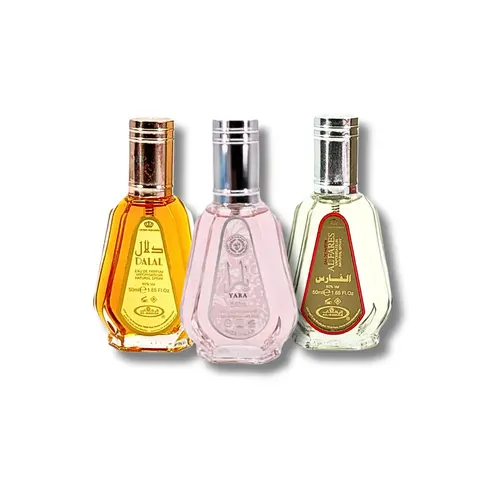 ARD AL ZAAFARAN YARA, AL REHAB DALAL & AL FARES PARFUM SPARY 1.65 FL.OZ (TRAVEL SIZE PERFUMES)