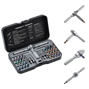 Magnetic Screwdriver Set (40pcs/set), Multifunctional Screwdriver Set with Detachable T-shaped Ratchet Handle, Household Maintenance Tool Kit