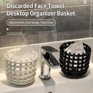 SummerVibes Face Towel Storage Bucket Minimalist Bathroom Storage Box Portable Toiletries, Toothpaste & Makeup Brush Holder
