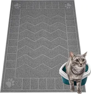 Cat Litter Mat, Litter Trapping Mat Soft on Kitty Paws, 35" x 25" Kitten Litter Box Mat for Cleaner Floors, Waterproof, Easy Clean, Durable Large Size Cat Litter Pad for Kitten