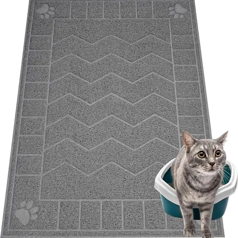 Cat Litter Mat, Litter Trapping Mat Soft on Kitty Paws, 35" x 25" Kitten Litter Box Mat for Cleaner Floors, Waterproof, Easy Clean, Durable Large Size Cat Litter Pad for Kitten