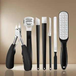 7Pcs Professional Pedicure Kit Stainless Steel Foot Care Tools for Callus Corn & Nail Trimming At Home Spa Pedicure Solution with Cuticle Remover - Manicure