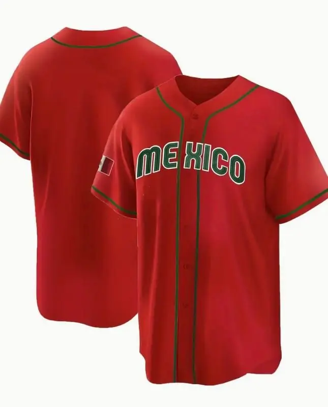 RED Mexico Baseball Jersey