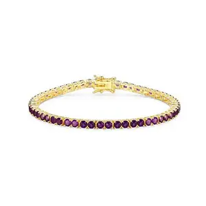 Colleen Lopez Gold-Plated Amethyst Tennis Bracelet
