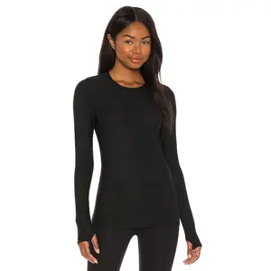Beyond Yoga Classic Crew Pullover in Darkest Night