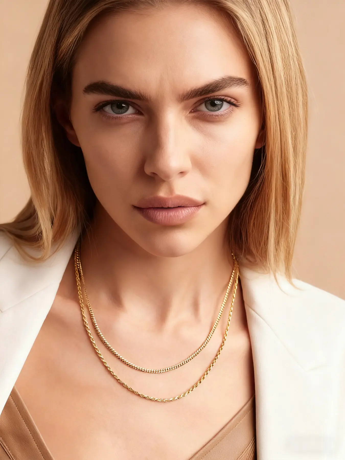 Iced Chics 2pcs Twisted Chain & Cuban Link Design Set, 3mm Cuban + 2mm Twist Chains, Hip Hop Casual Style, Cool Accessory, Birthday Gift, Street Wear, Birthday Necklace