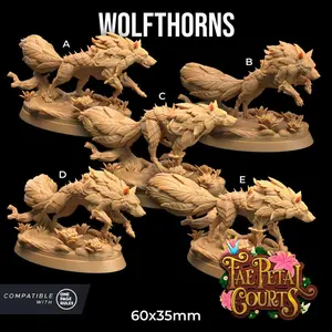 Wolfthorns Wolf Floral Fae Petal Courts | The Dragon Trappers Lodge |32mm Scale | Miniature TTRPG Mini DnD Dungeons Dragons Wargame