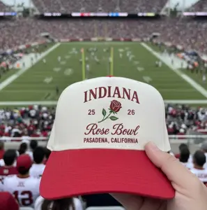 Embroidered Indiana Rose Hat, Indiana Hat, State Hat, Bloomington Hat, College Gift, Baseball Hat, Gift for Her, Gift For Him, Bowl Game