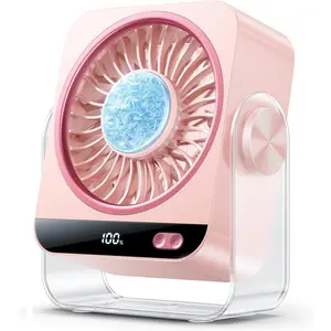2026 Trendy Portable Desktop Turbo Fan, 3-in-1 Rechargeable Cooling Fan, 5 Wind Gears and Up to 6 Working Hours for Outdoor Activities, Travel, Office Desk Bedroom Dorm Room Study Room
