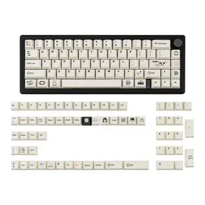 Light-toned White Keycaps Cherry Profile PBT Material Full Five-sided Dye-sublimation Custom Keycaps for Mechanical Keyboards 130 Keys Compatible with Cherry MX Switches