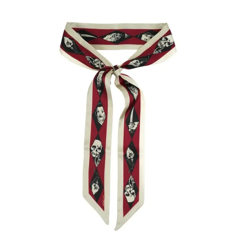 Danger Skinny Scarf Book Inspired Silky Ribbon Hair Accessory, Purse Accent, Neckerchief