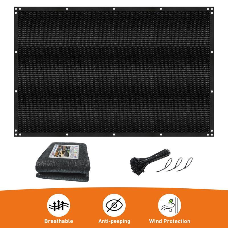 Large Rectangular Outdoor Shade Sail Canopy - Heavy-Duty UV & High Quality HDPE Fabric, 90%25 Blockage Privacy Screen with Black Frame Design, Easy Installation for Patio, Pergola, Garden, Backyard - All-Weather Durable Sun Shade Cloth (Black)