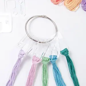 30pcs Acrylic Cross-Stitch Thread Organizer Board, Clear Embroidery Floss Bobbins with Holes, Ideal for Winding and Storage