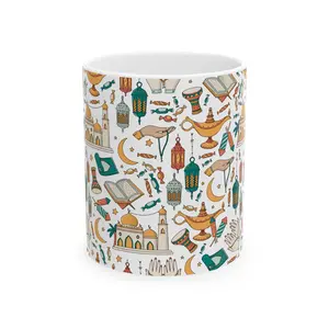 Festive Ceramic Mug - Holiday Vibes, Ideal for Ramadan, Eid, Family Gatherings, Inspirational Gift, Cozy Drinkware
