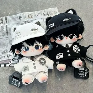 20cm Cotton Doll Clothes Plush Doll DIY Clothing Cat Ear Uniform Hoodie Cool Jacket No Attribute Dolls Accessories