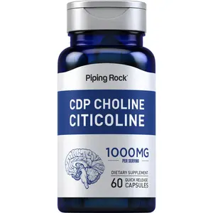 Piping Rock CDP Choline Citicoline 1000mg | 60 Quick Release Capsules | For Men and Women | Non-GMO, Gluten Free Dietary Supplement