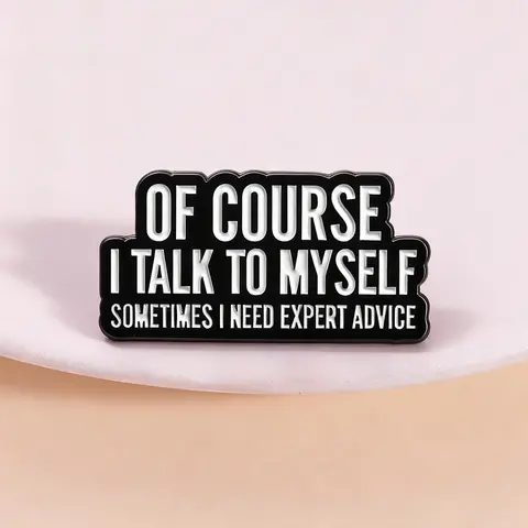 Self-Talk Lapel Pin Clip Durable Metal Pins Humorous Badge Self-Healing Style Mental Health Accessory Backpack Hat Decoration Student Office Stress Relief Gift Alloy Brooch Pin