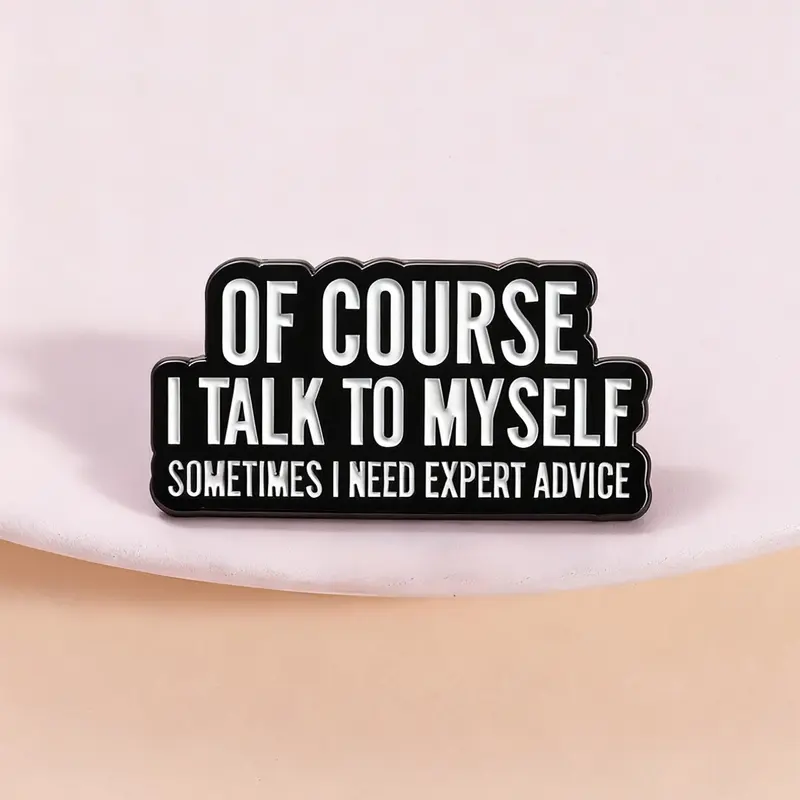 Self-Talk Lapel Pin Clip Durable Metal Pins Humorous Badge Self-Healing Style Mental Health Accessory Backpack Hat Decoration Student Office Stress Relief Gift Alloy Brooch Pin