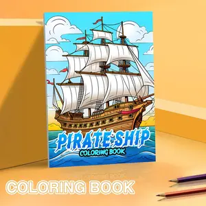 1PC Adult Coloring Book with Pirate Ship Pattern, 20 Pages Creative Art Relaxation Notebook, Fashion Illustrations, Perfect for Friend Gatherings， Gift for Birthday Parties New Year