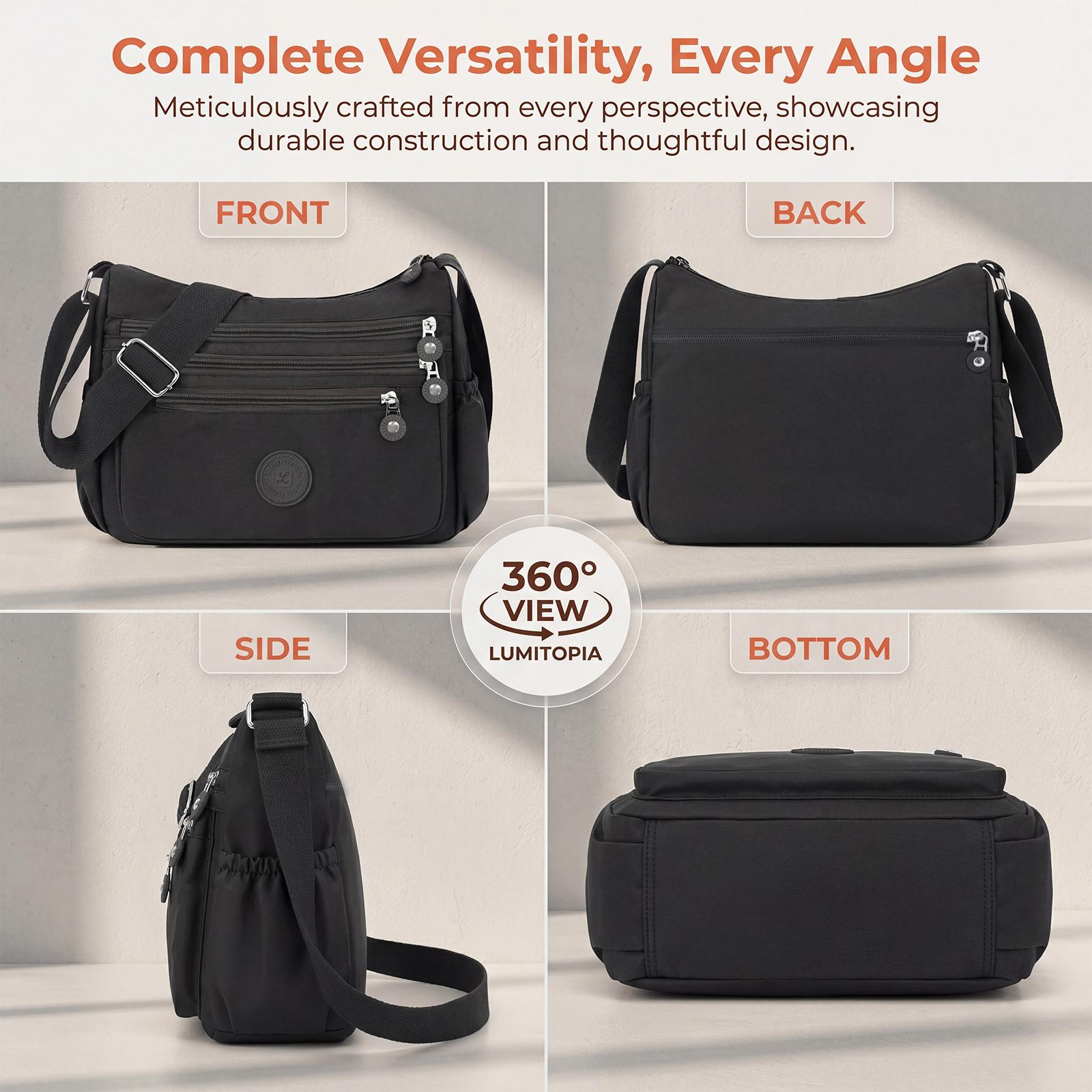 Nylon Travel Purses Anti Theft Crossbody Bag Purses for Women Waterpoof Shoulder Purse Multi-layer Pockets as gifts,Stylish, Durable — Mother's Day Gift,Birthday Gift