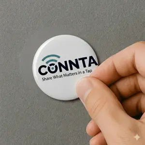 Conntap Smart NFC Sleek NFC button sticker without QR code for a minimalist look. Ideal for phones, laptops, and business cards. Tap-enabled instant sharing. Bracelets & Bangles
