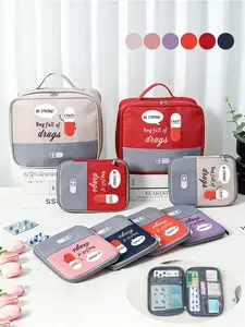 Cute Portable Medical Kit with Pill Pattern, Compact First Aid Bag for Camping and Travel, Essential Health Storage for Daily Use, Travel Safety Kit, Travel Friendly Kit