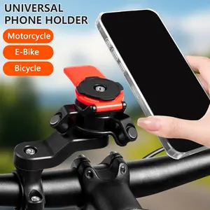 Universal Smartphone Mount with Vibration Shock Absorber for Motorcycle Bicycle Handlebar Trottos Quad Scooter Compatible with iPhone, Android, Samsung. Twist, Lock & Ride