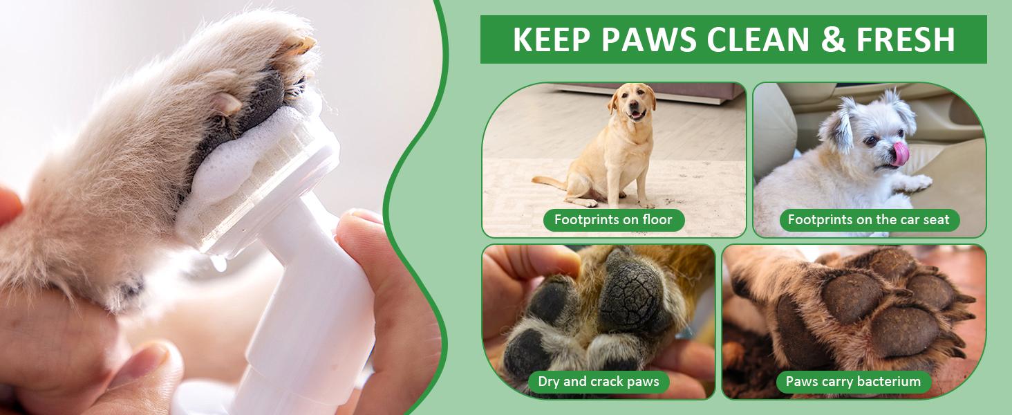Dog Paw Cleaner Kit No Rinse Waterless Soap-Free Cleanser for All Breed Sizes with Healing Balm for Dry Cracked Paws Protector Care Set,valentine's day gifts for her/him
